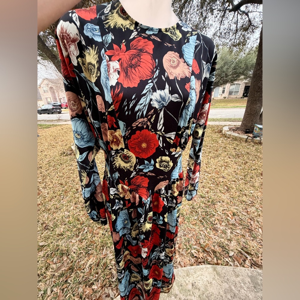 Zara Floral Long Sleeve Dress - Picture 2 of 10